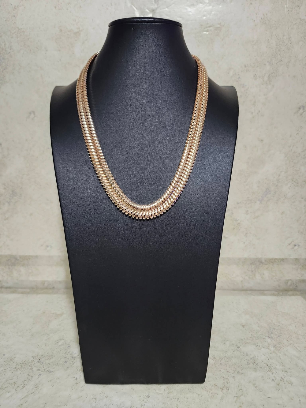 Gold-Tone Chunky Herringbone Necklace - Elegant Women’s Jewelry